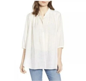 REBECCA MINKOFF Women's Small 3/4 Sleeves Modal Blend Top Blouse Cream Loose Fit - Picture 1 of 12