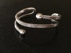 Vintage Sterlingsilber .925 Modernist Manschette Armreif Armband 6,5 Zoll - Bild 1 von 8