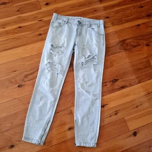 Women's size 24 'ONE TEASPOON' Trashed Free birds 7/8 jeans - EUC - Picture 1 of 7