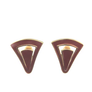 Vintage Monet Clip Earrings Red Enamel 1.25" - Picture 1 of 6
