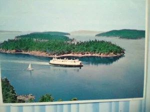 VINTAGE POST CARD WA STATE FERRY IN PUGET SOUND WASHINGTON STATE FERRIES WA - Picture 1 of 12