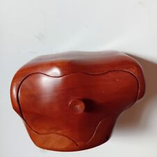 Vintage Bandsaw Surreal Red Wood Mini Trinket Box for Jewellery- Studio Carving