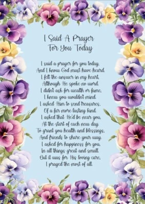 PICKTURE-THIS NEW I Said A Prayer For You Today A5 Size Card Thinking Of You Friendship Love