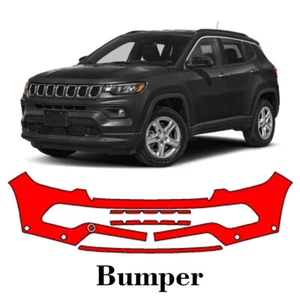 Front bumper PreCut PPF Paint Protection Film For Jeep Compass 2022-2025 - Picture 1 of 8