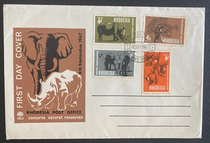 1967 Salisbury Rhodesia First Day Cover FDC  Nature Conservation Issue - Picture 1 of 2