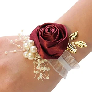 Wedding Corsage Boutonniere Set Rose Flower Wrist Bride Buttonholes Flower Decor - Picture 1 of 8