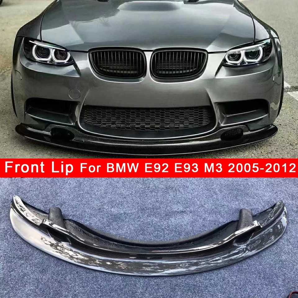 BMW E9X E90 E92 E93 M3 para-choque dianteiro de fibra de carbono spoiler labial divisor estilo GT4 - Imagem 1 de 1