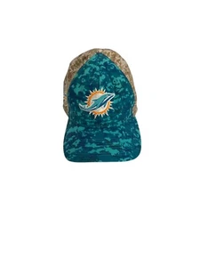 Cappello mimetico usato New Era 39Thirty NFlL Miami Dolphins taglia large e XL cappello H2 - Foto 1 di 8