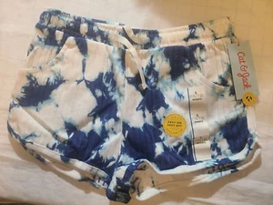 Girls' Tie-Dye Rib Pull-On Shorts - Cat & Jack Blue Size Large - Picture 1 of 5