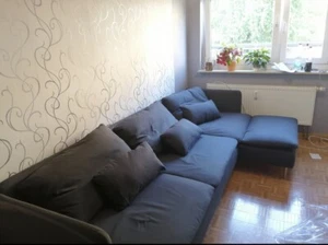 Couch in L Form, Grau, Gebraucht, 275/146/38, inkl. Kissen - Bild 1 von 5