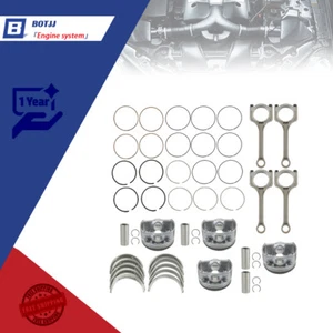 Engine Piston Kit &Connecting Rod & Crankshaft Main Bearing Fit For Hyundai Kia - Picture 1 of 10