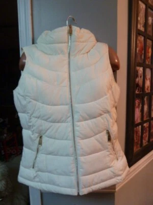 Nuevo con etiquetas Talla M Mujer CALVIN KLEIN Chaleco Abombado Cremallera Completa Foto 1 de 4