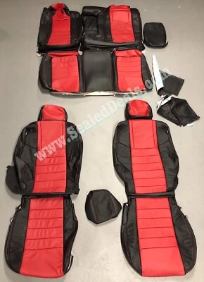 Cubiertas de asiento de cuero rojas Dodge Challenger Katzkin SE SXT RT 2011 2012 2013 2014 Foto 1 de 4