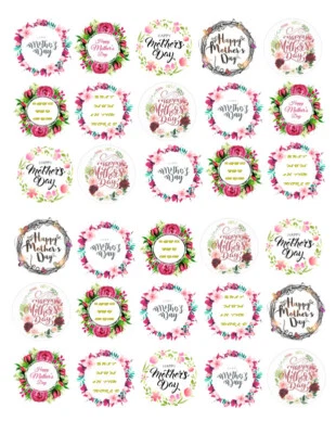 Съедобные рисовые вафли для вечеринок Mothers Day Mum 30 шт. бумажные стаканчики для тортов персонализированные - Изображение 1 из 3