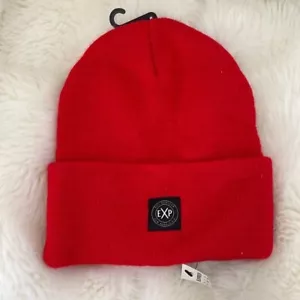 Express Men's Red Casual Winter Ribbed Knit Beanie Hat One Size NWT - Picture 1 of 3