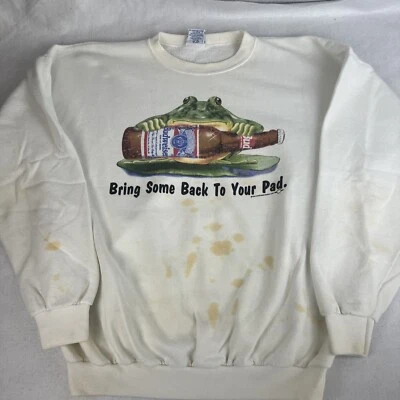 Sudadera vintage Budweiser Frogs XL trae algo de vuelta a tu almohadilla 1995 años 90 EE. UU. Foto 1 de 4