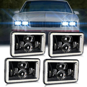 4PCS 4x6" LED Headlights Hi/Lo DRL For Chevrolet Monte Carlo 1980-1988 El Camino