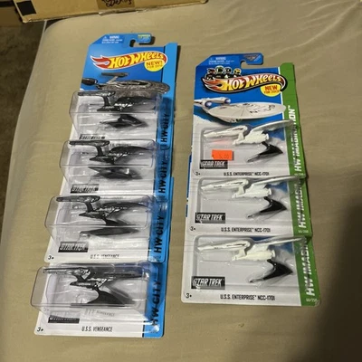 Hot Wheels Star Trek Series USS Vengeance & USS ENTERPRISE NCC-1701 LOT OF 7 (B) - Image 1 of 4