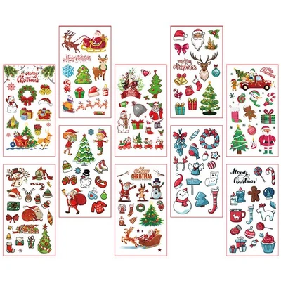 30 Sheets Kids Temporary Tattoos Stickers Decals Christmas Party Gift Favors - Bild 1 von 4