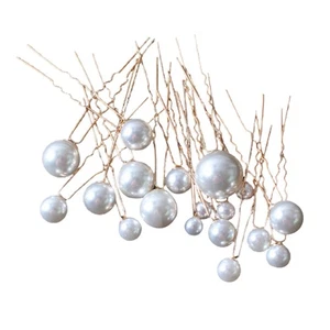 18 Stück Perlen Haarnadel Mutter Hochzeit Formell Accessoires Braut Pins Deko - Bild 1 von 12