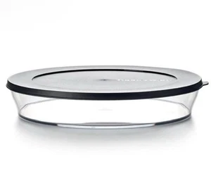 Tupperware Large Clear Platter with Black Seal Clear Bowl Serving Dish 2L New *B - Picture 1 of 1