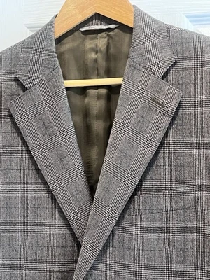 Canali Sport par Marrón Cuadros Rosa Y Azul Rayas Talla 40 Cachemira Lana  Foto 1 de 4