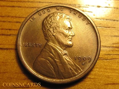 Centavo Lincoln 1909-S VDB llave de serie pajarita completa sin circular monstruo ¡escaso! Foto 1 de 4