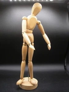 Vintage Ikea bewegliche Künstler-Schaufensterpuppe mit Holzgelenken 13 Zoll - Bild 1 von 5