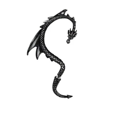 Envoltura de oreja de dragón negro alquimia gótico dragón señuelo pendiente oreja derecha Reino Unido Foto 1 de 2