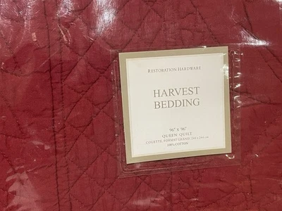 HERRAJES DE RESTAURACIÓN Harvest Ropa de cama 100 % algodón Edredón Queen 96"x96" Rojo oscuro Foto 1 de 4