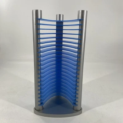 20 CD Tower Rack Holder Organizer Atlantic Silver / Ice Blue Vintage Y2K - Image 1 of 4