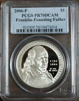 2006 P Franklin-Founding Father Dollar PCGS PR-70 DCAM - Image 1 of 2
