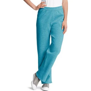 HANES FLEECE SWEAT JOGGING WORK OUT PANTS WOMEN M,L,XL & 2XL MERMAID HEATHER - Picture 1 of 1