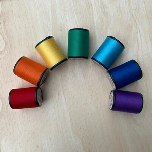 Rainbow Colors Set Sewing Thread All Purpose Spun Polyester 600 Yards DIY Craft - Picture 1 of 12