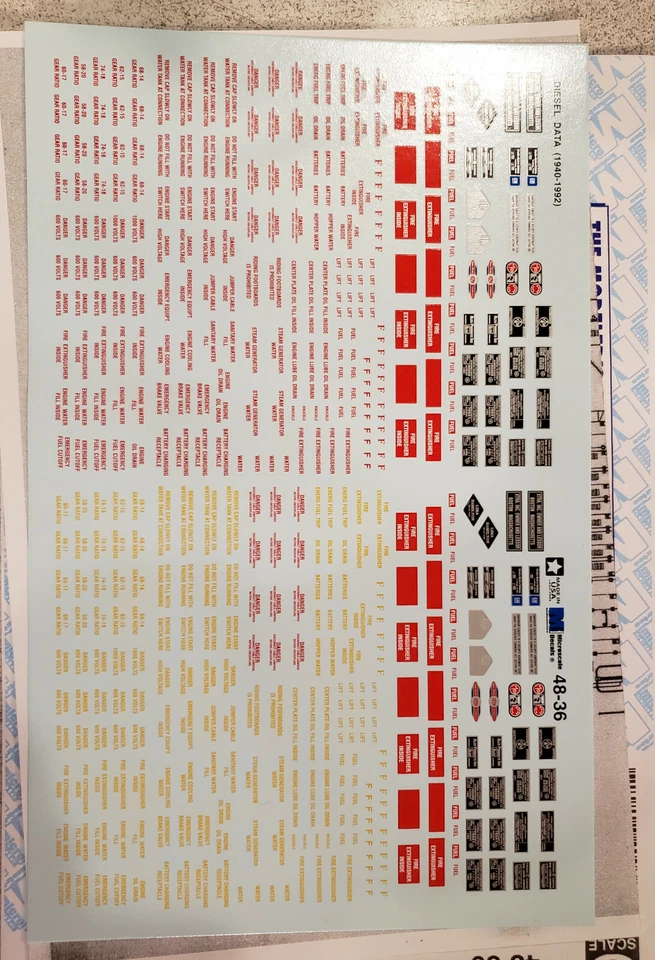 Datos a microescala O #48-36 (diésel-varios constructores) rojo y amarillo/1950-1970 Foto 1 de 1