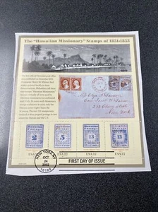 FDC 3694 Hawaiian Missionary Stamp First Day Of Issue Complete Sheet 2002 - Picture 1 of 2