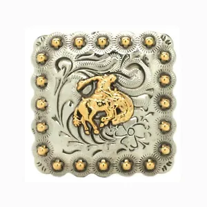 Bronco Rider Concho 1-3/8" Antique Silver And Rose Gold 7537-60 - Picture 1 of 3