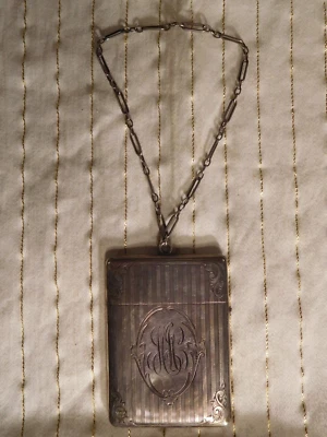 Antique Victorian Woman's Business Card Case with Chain Strap - Image 1 of 4