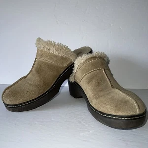 CROCS Suede Faux Sherpa Lined Mules Clogs Women's Size 8 - Picture 1 of 11