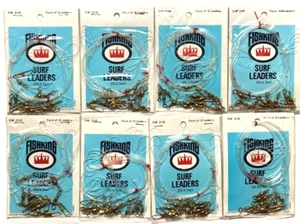 8 PAQUETES FISHKING SW-218 Surf Leaders 20 lb Prueba 35" Longitud Paquete de 6 unidades - Imagen 1 de 19