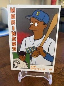 KEN GRIFFEY JR THE SIMPSONS At The Bat ACEO Custom Baseball Card Springfield - Picture 1 of 3