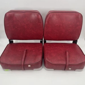 Vintage NOS Set mit zwei roten klappbaren Bootssitzen von Action Outdoor Products - Bild 1 von 24