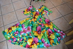 MAGNA Sommer Kleid 40 42 NEU bunt Blumen floral Stretch A-Linie LAGENLOOK - Bild 1 von 5