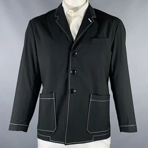 8 BY YOOX Größe 44 Schwarz Weiß Kontrast Stich Jacke - Bild 1 von 8