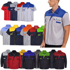 Men Short/Long Sleeve Work Shirt Auto Mechanic Technician Uniform Factory Costum