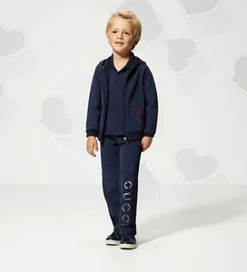 NWT 100% AUTH Gucci Kids Navy Blue SweatPants With Gucci logo $190 325382 - Picture 1 of 7