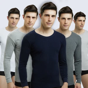 Men's thermal underwear Cotton thin long sleeve bottomed stretch warm suit - Picture 1 of 16