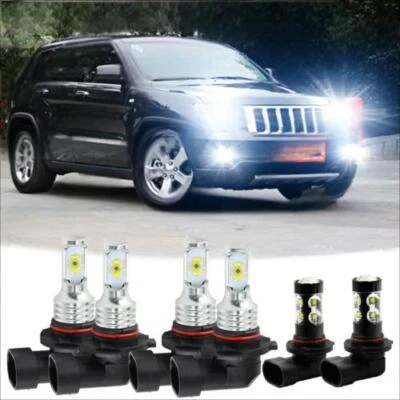 For Jeep Grand Cherokee 1999-2010 Bulbs LED Headlight Hi/Low Beam Fog Lights 6PC - Image 1 of 4