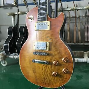 Heavy Aged Honeyburst 59' Electric Guitar Flamed Maple Top Chambered Light Body