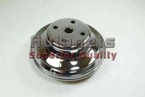 Chrome BBC Big Block Chevy 396-454 Long water Upper Pump Pulley Double 2 Groove - Picture 1 of 1